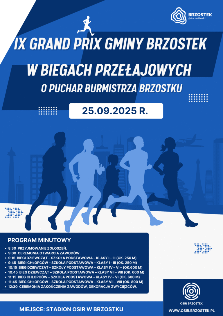 BIEGI PRZEŁAJOWE O PUCHAR BURMISTRZA BRZOSTKU – ZAPRASZAMY!